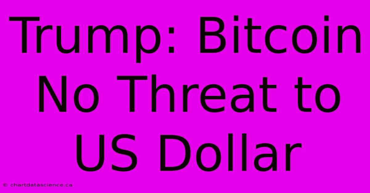 Trump: Bitcoin No Threat To US Dollar