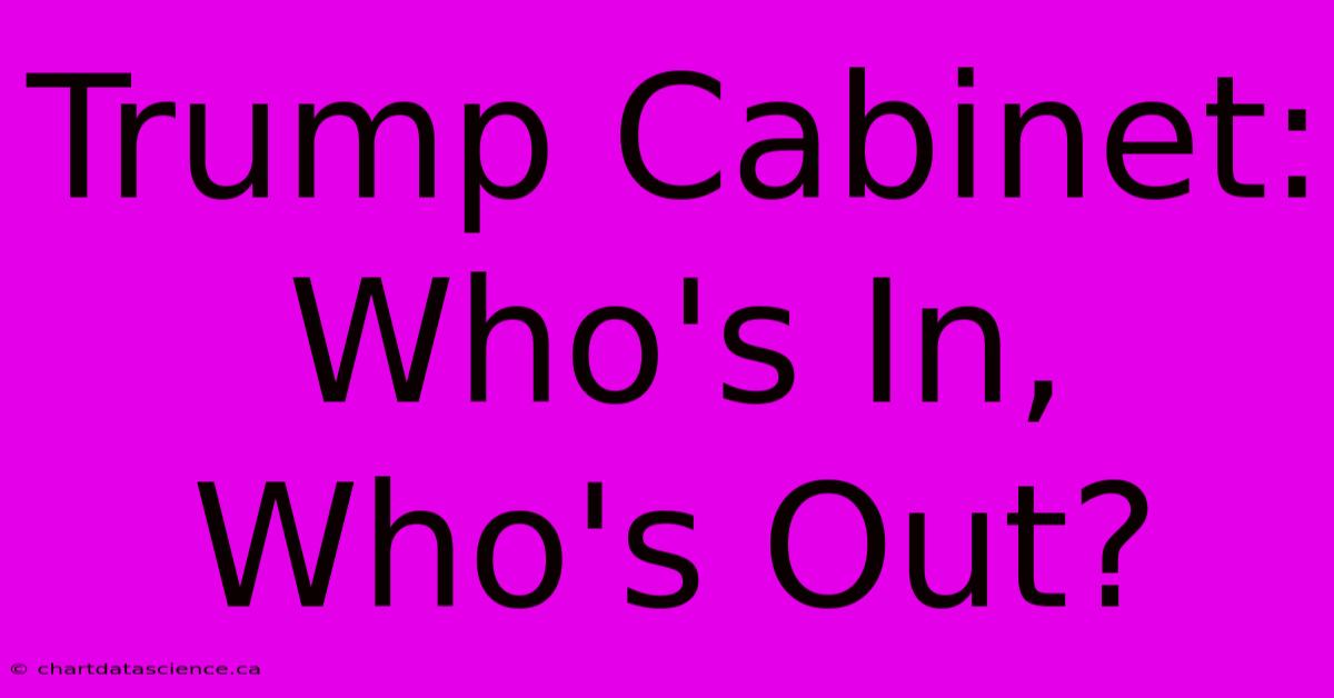 Trump Cabinet: Who's In, Who's Out?