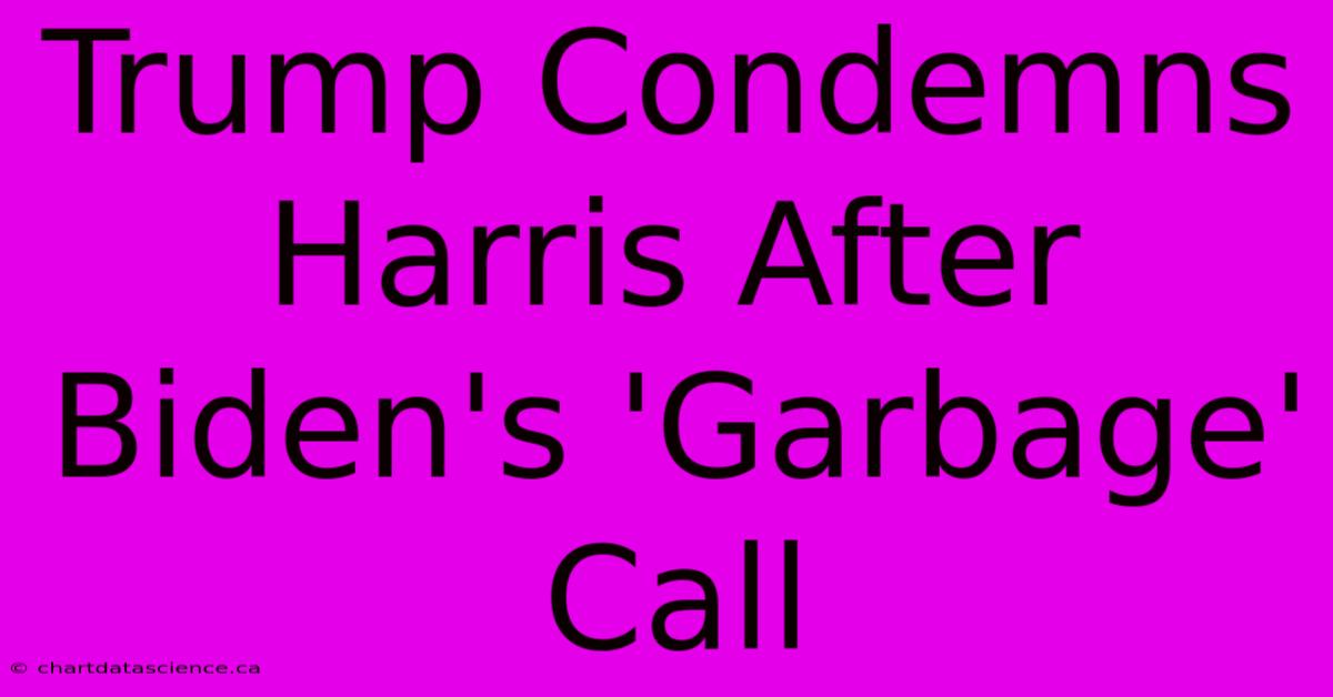 Trump Condemns Harris After Biden's 'Garbage' Call 