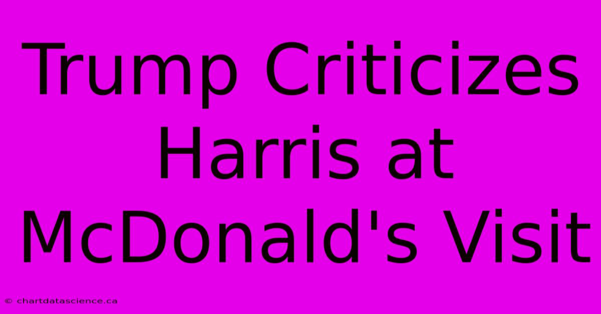 Trump Criticizes Harris At McDonald's Visit