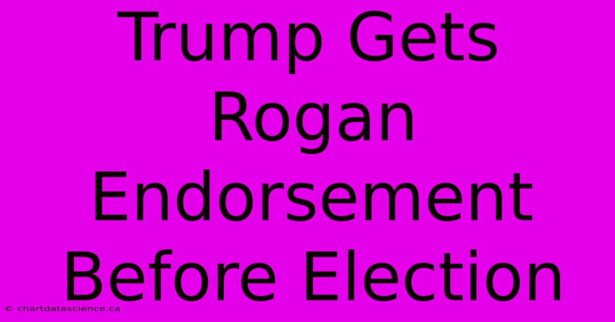 Trump Gets Rogan Endorsement Before Election