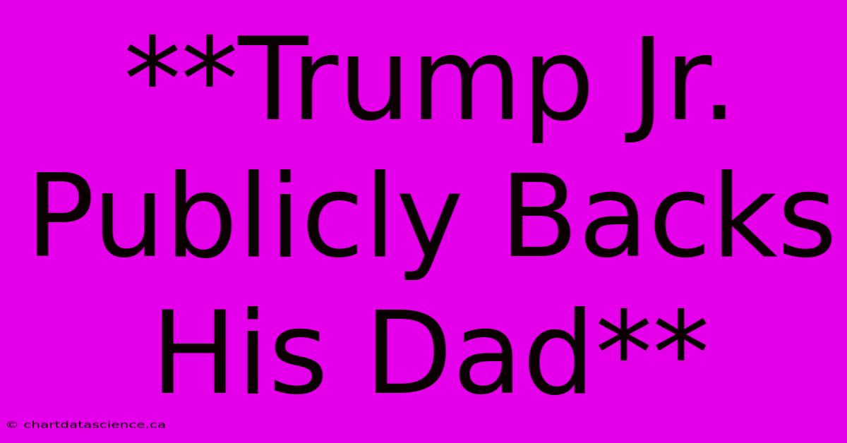 **Trump Jr. Publicly Backs His Dad**