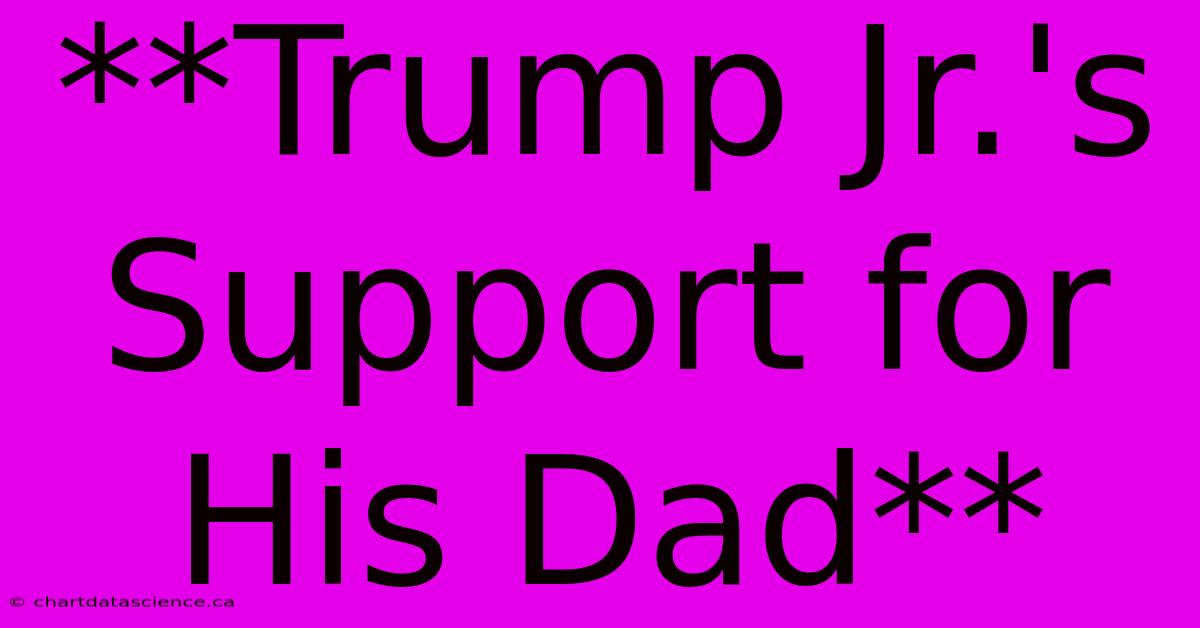 **Trump Jr.'s Support For His Dad** 