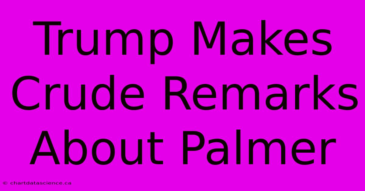 Trump Makes Crude Remarks About Palmer