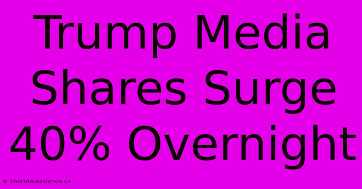 Trump Media Shares Surge 40% Overnight