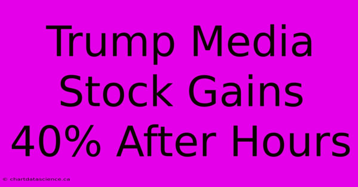 Trump Media Stock Gains 40% After Hours 