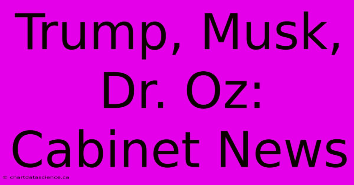 Trump, Musk, Dr. Oz: Cabinet News