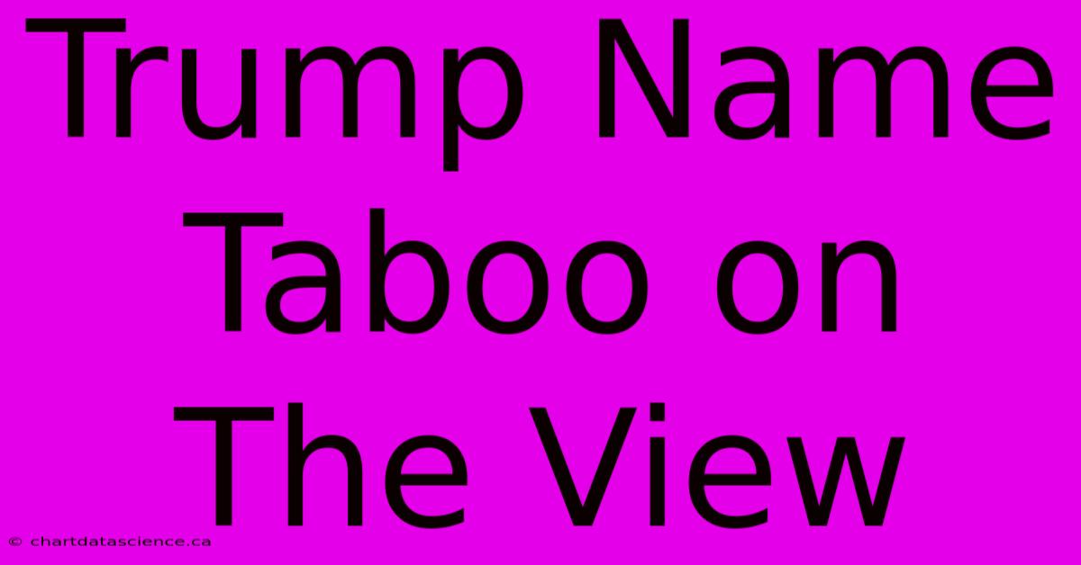 Trump Name Taboo On The View