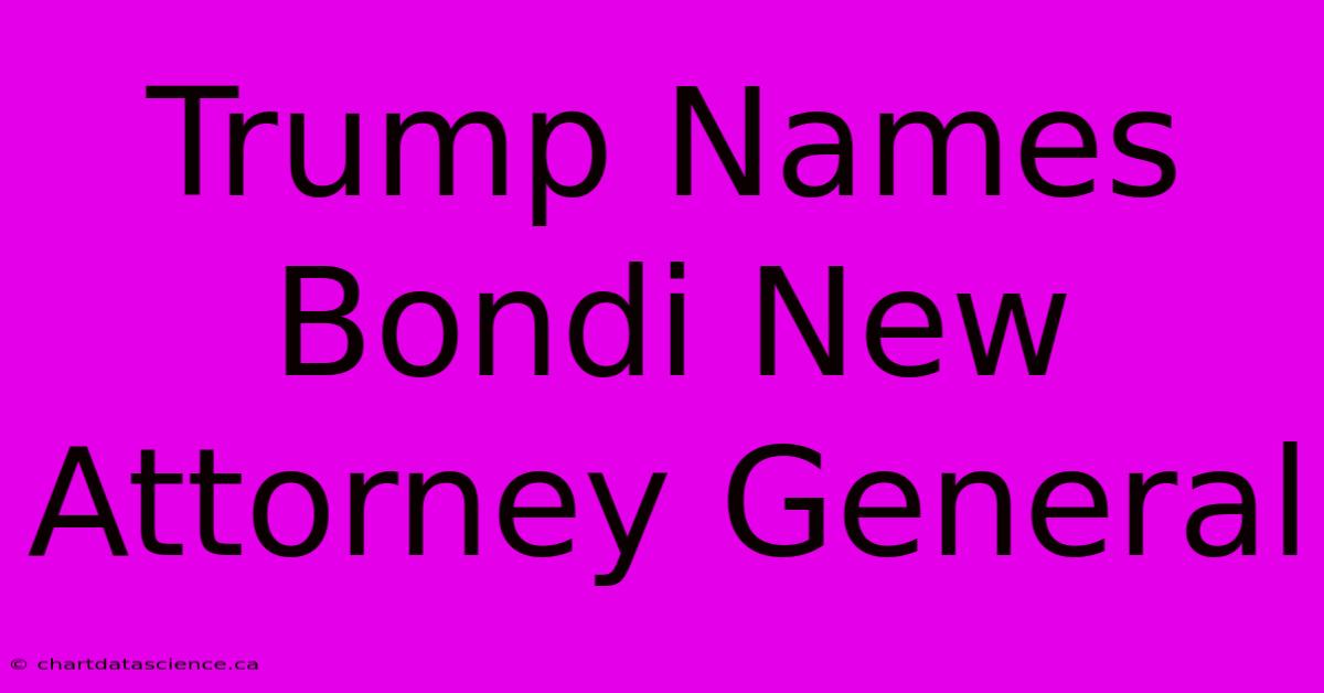 Trump Names Bondi New Attorney General