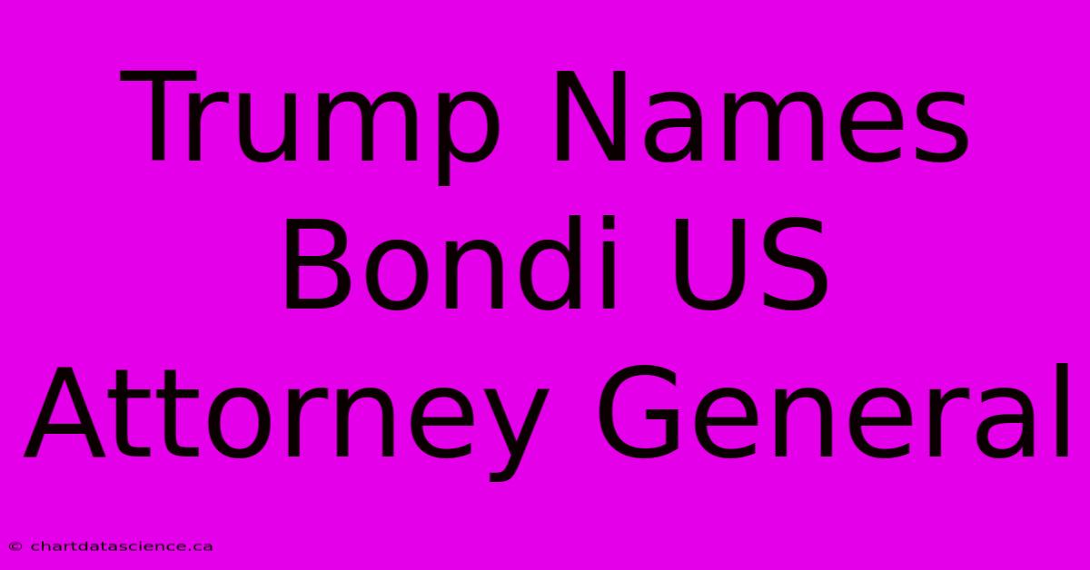 Trump Names Bondi US Attorney General