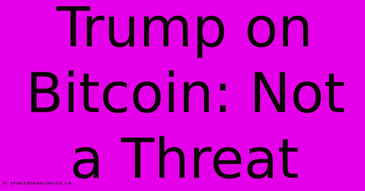 Trump On Bitcoin: Not A Threat