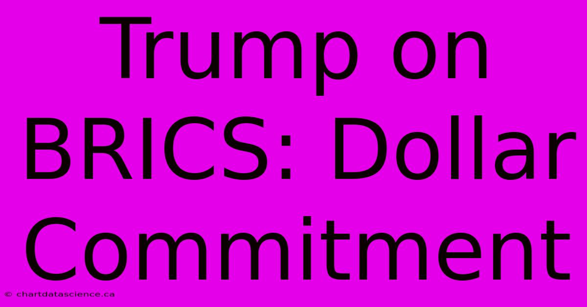 Trump On BRICS: Dollar Commitment