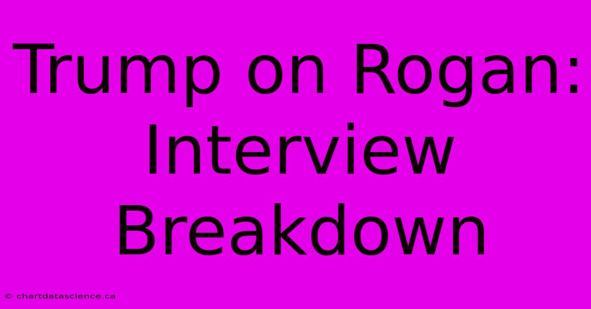 Trump On Rogan: Interview Breakdown