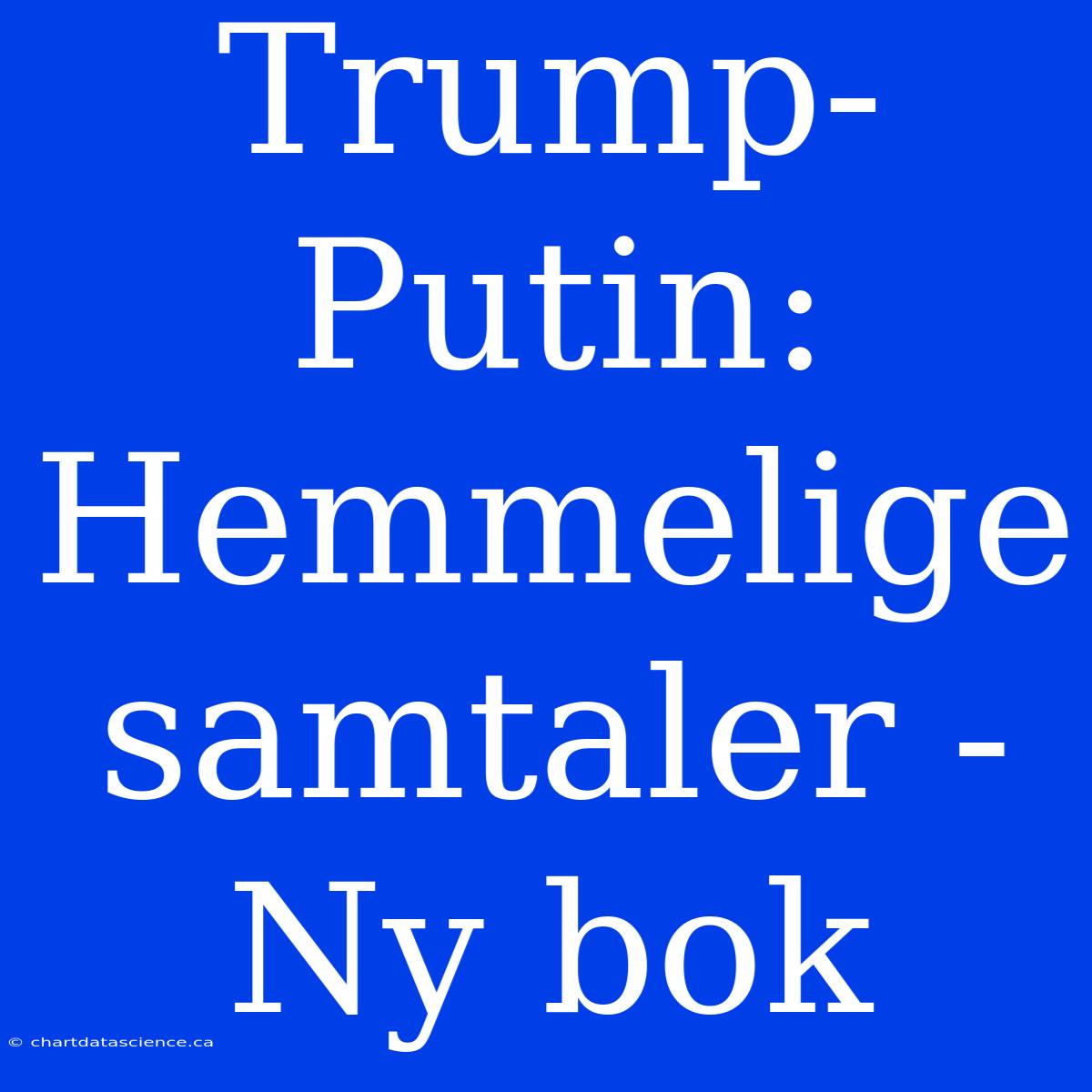 Trump-Putin: Hemmelige Samtaler - Ny Bok