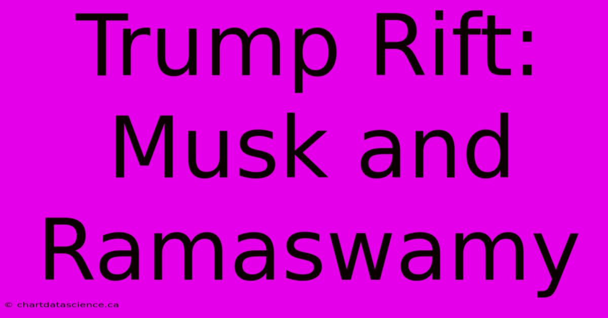 Trump Rift: Musk And Ramaswamy