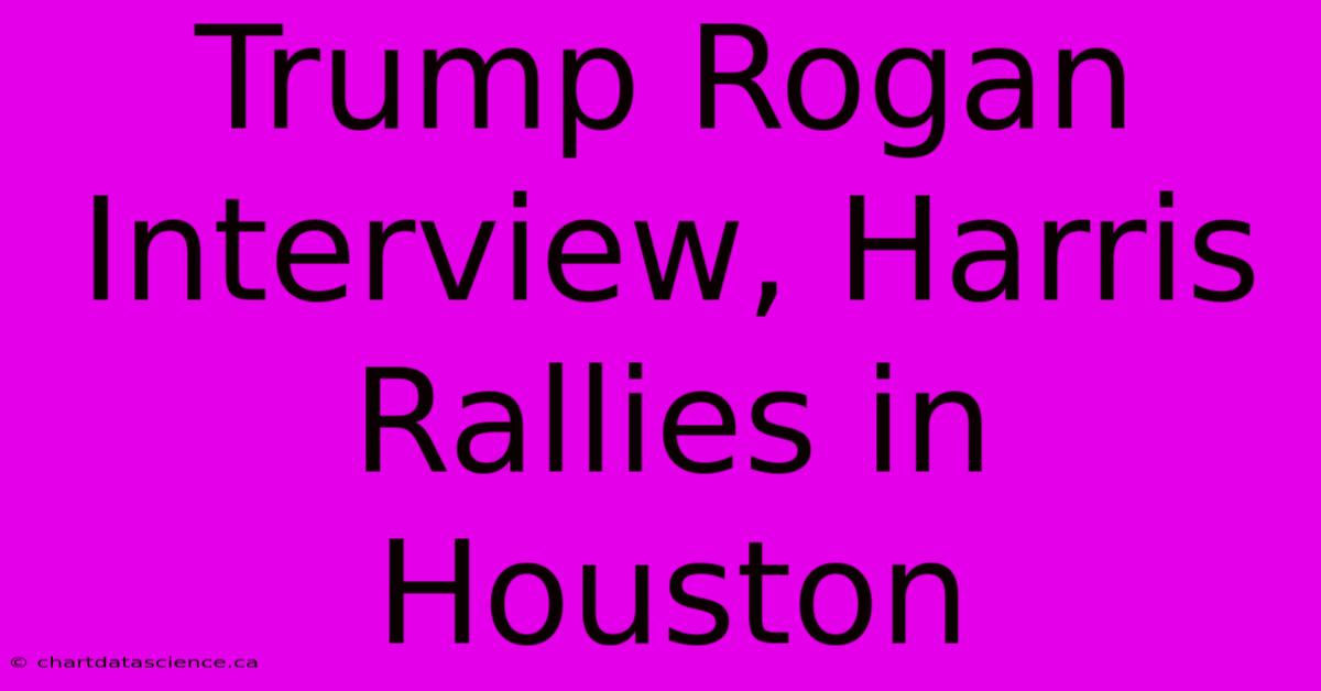 Trump Rogan Interview, Harris Rallies In Houston