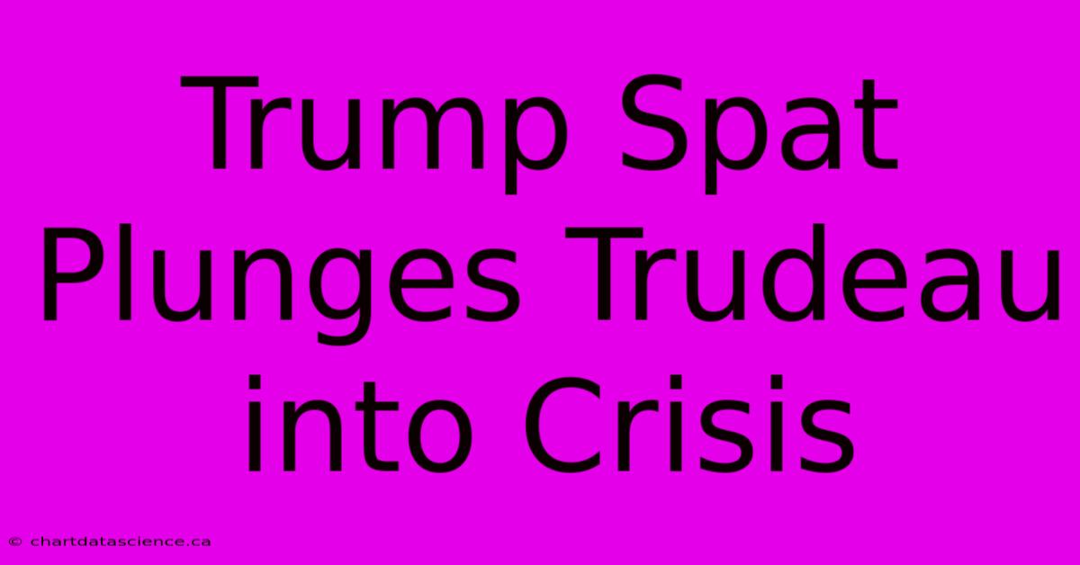 Trump Spat Plunges Trudeau Into Crisis