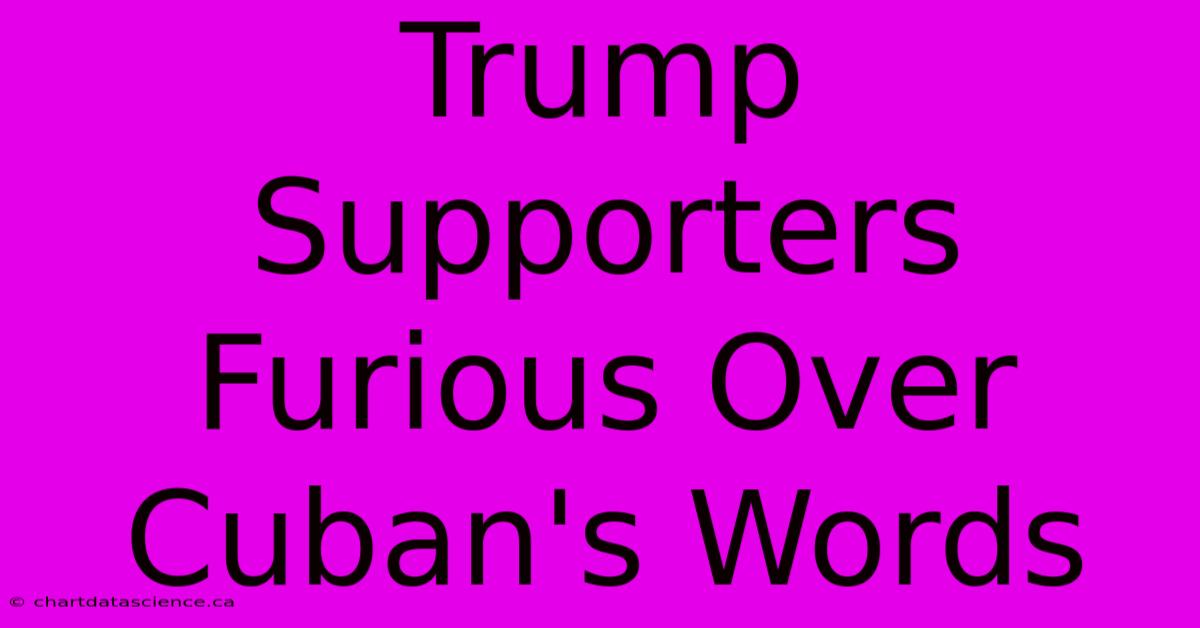 Trump Supporters Furious Over Cuban's Words