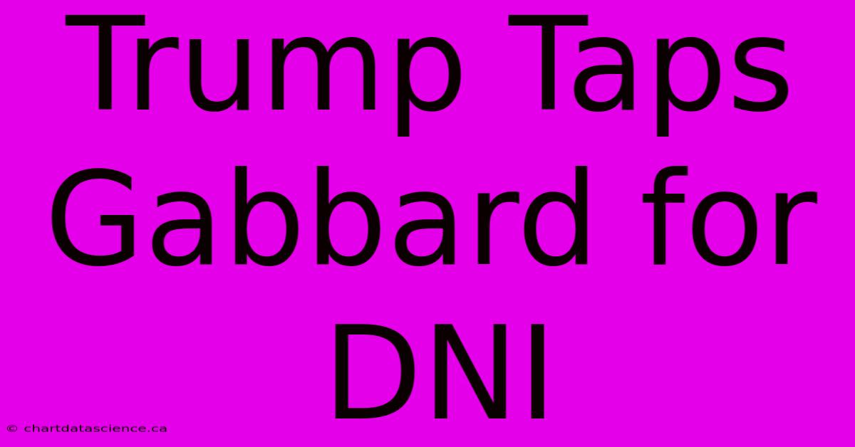 Trump Taps Gabbard For DNI