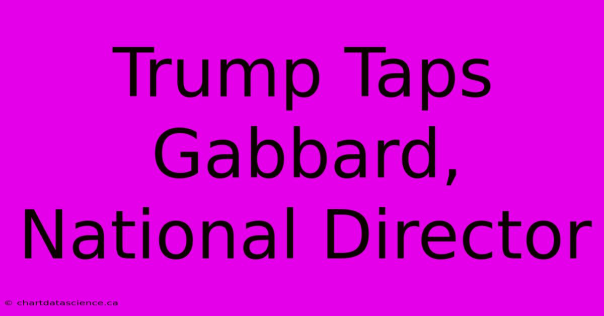 Trump Taps Gabbard, National Director