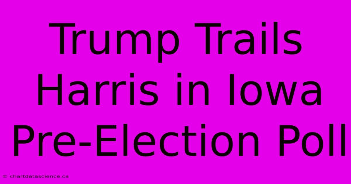 Trump Trails Harris In Iowa Pre-Election Poll