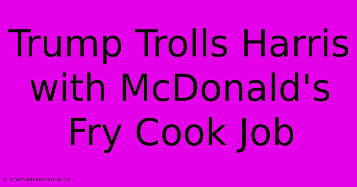 Trump Trolls Harris With McDonald's Fry Cook Job