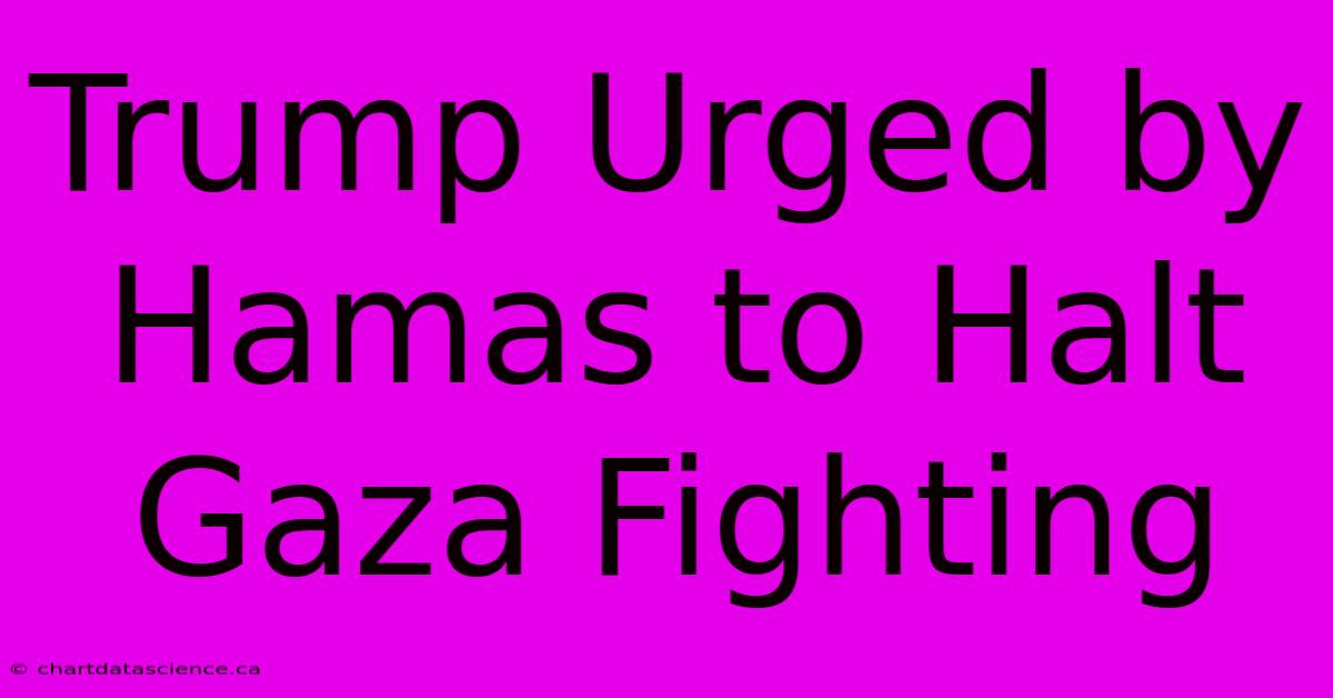 Trump Urged By Hamas To Halt Gaza Fighting