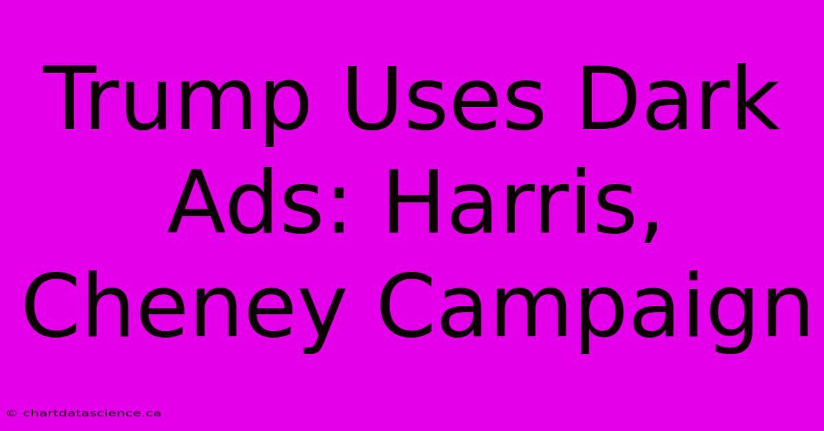 Trump Uses Dark Ads: Harris, Cheney Campaign 