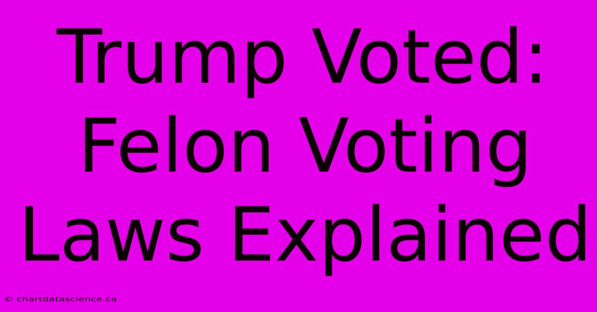 Trump Voted: Felon Voting Laws Explained