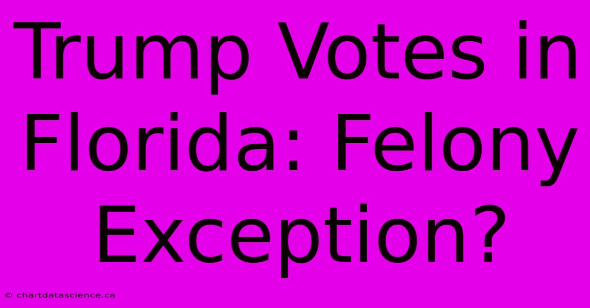 Trump Votes In Florida: Felony Exception?