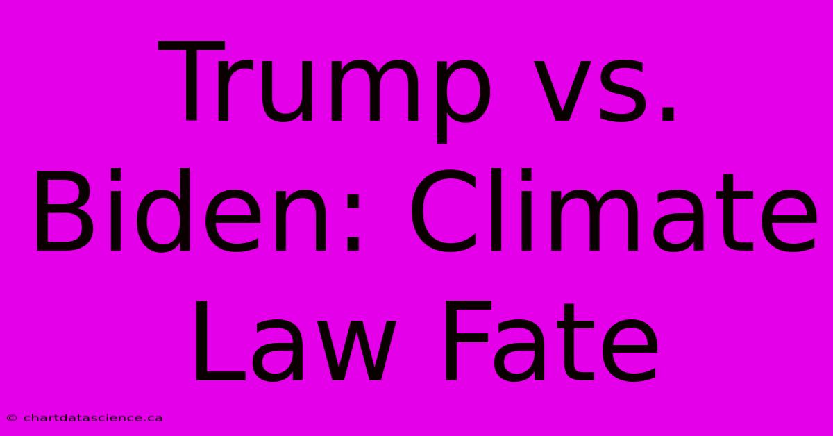 Trump Vs. Biden: Climate Law Fate