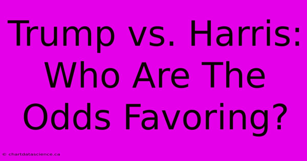 Trump Vs. Harris: Who Are The Odds Favoring?