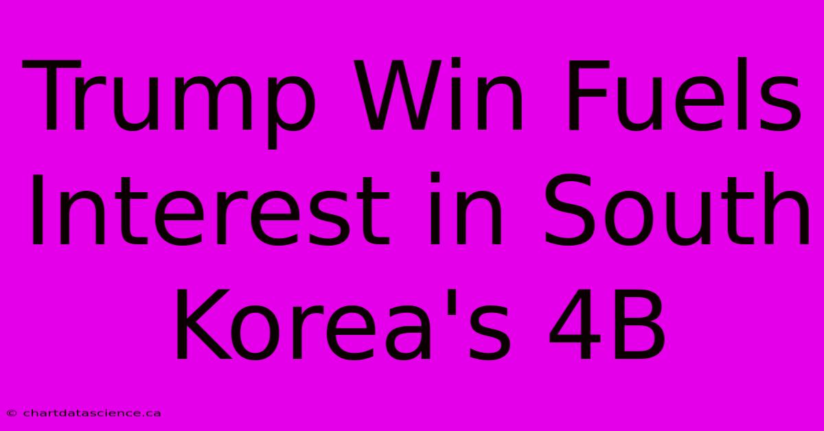 Trump Win Fuels Interest In South Korea's 4B 