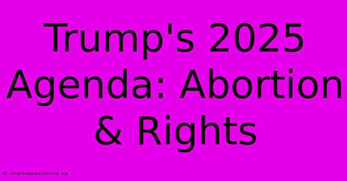 Trump's 2025 Agenda: Abortion & Rights