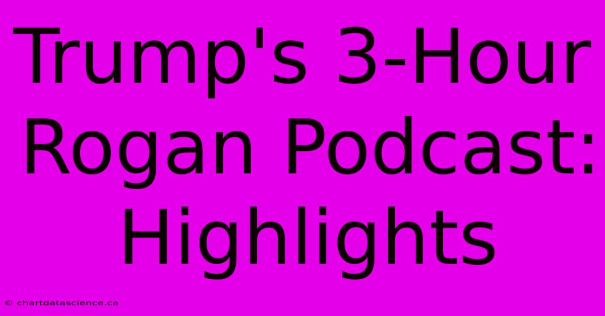 Trump's 3-Hour Rogan Podcast: Highlights