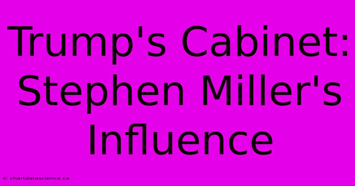 Trump's Cabinet: Stephen Miller's Influence