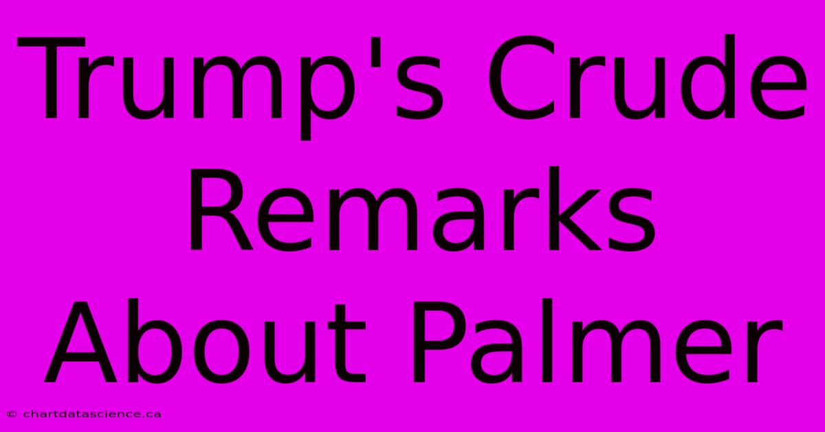 Trump's Crude Remarks About Palmer