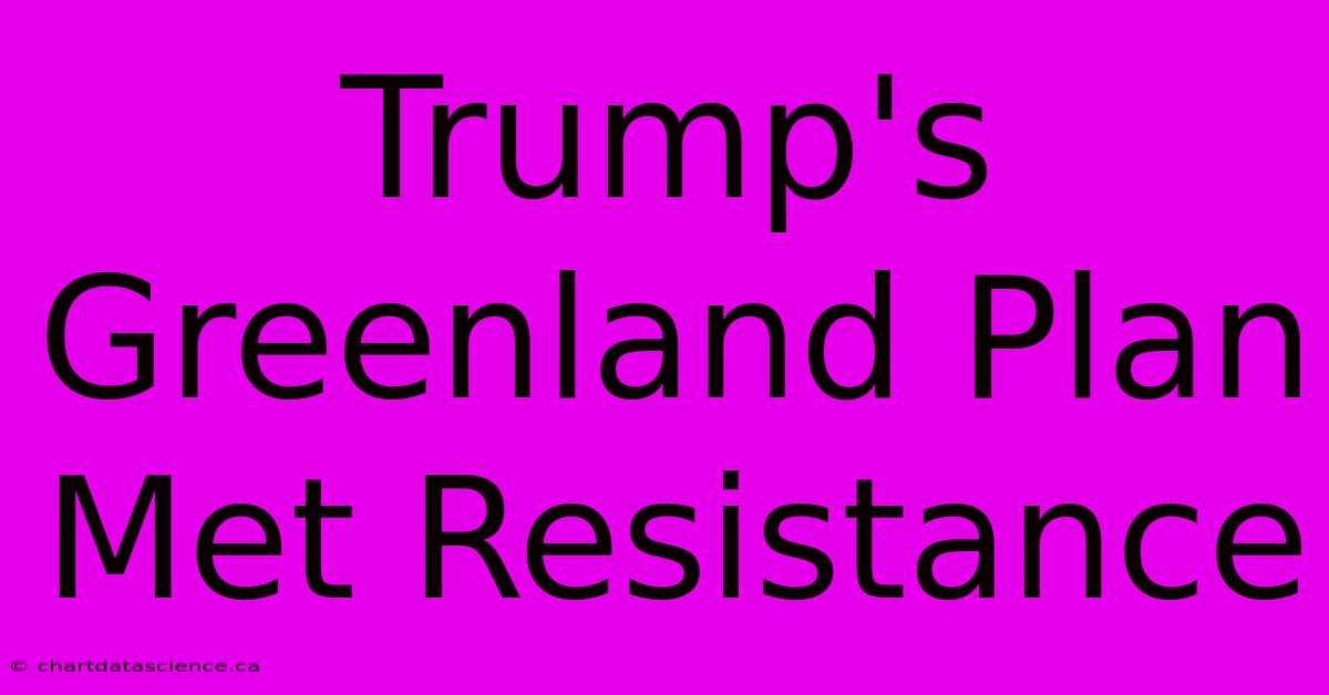 Trump's Greenland Plan Met Resistance