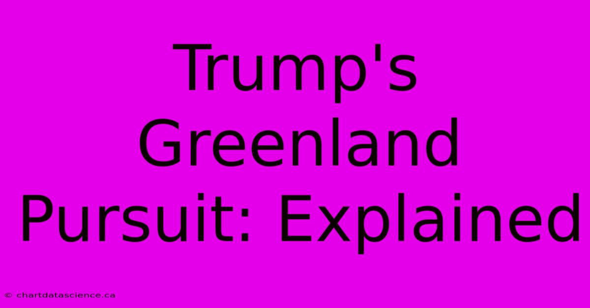 Trump's Greenland Pursuit: Explained