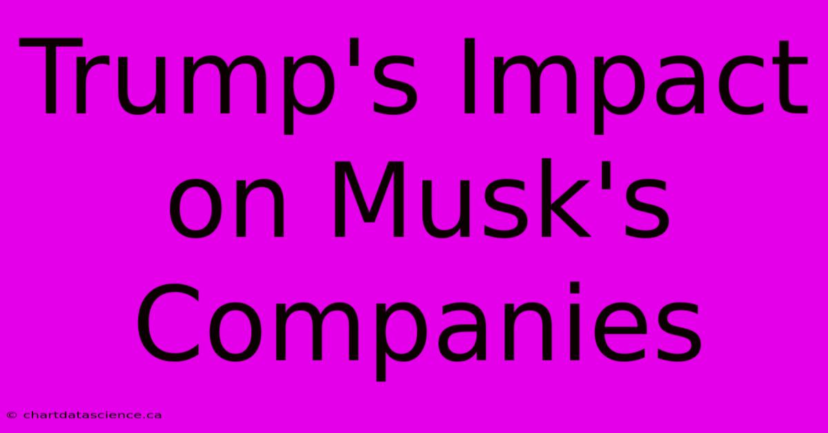 Trump's Impact On Musk's Companies 