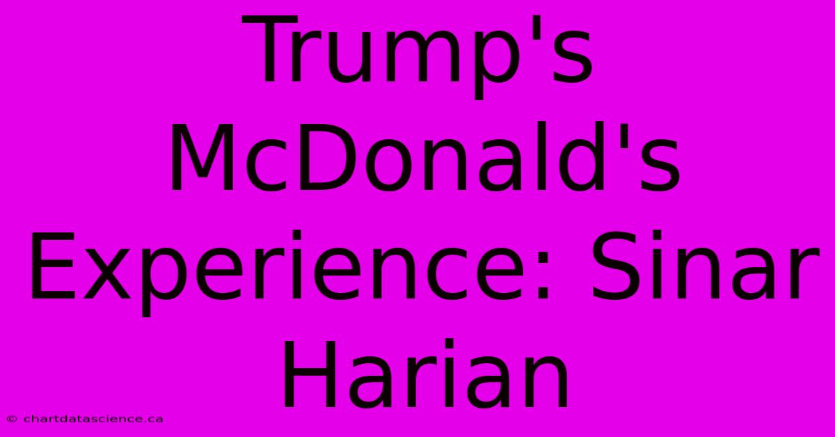 Trump's McDonald's Experience: Sinar Harian 