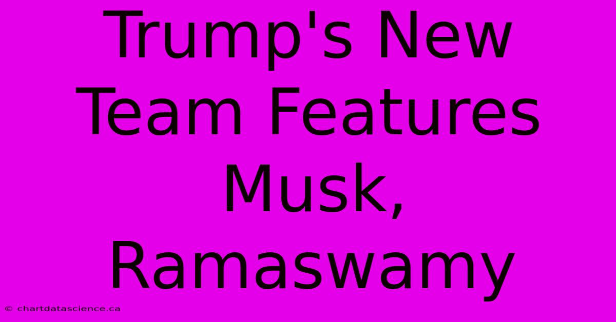 Trump's New Team Features Musk, Ramaswamy