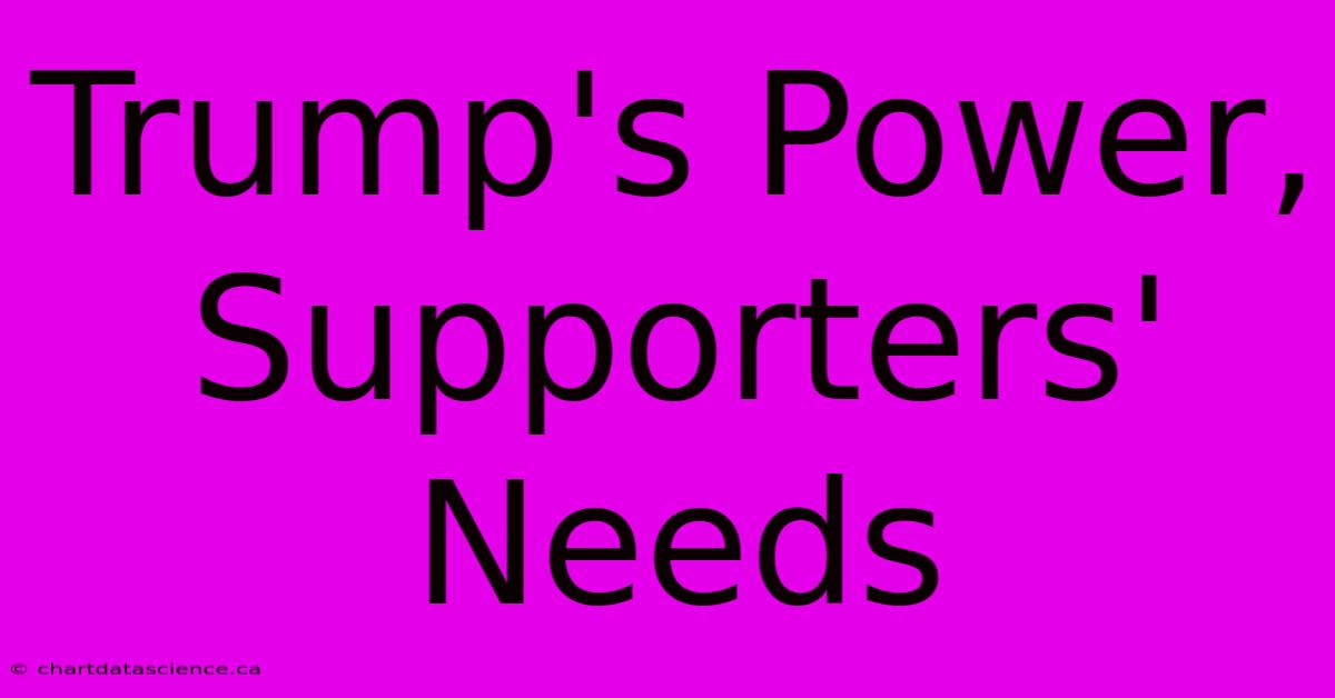 Trump's Power, Supporters' Needs