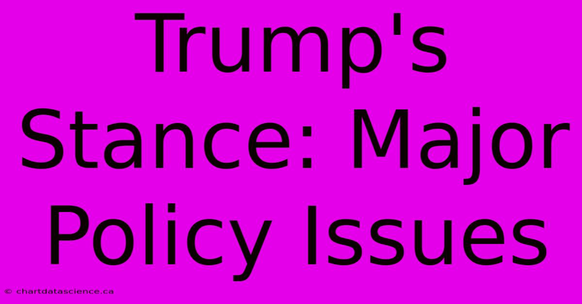 Trump's Stance: Major Policy Issues