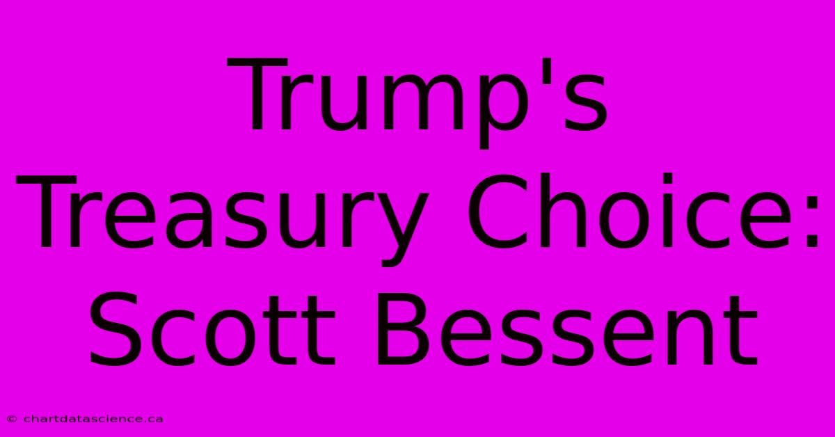 Trump's Treasury Choice: Scott Bessent