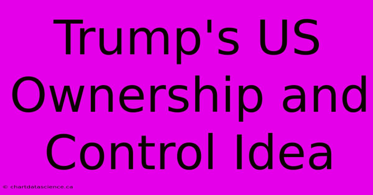 Trump's US Ownership And Control Idea