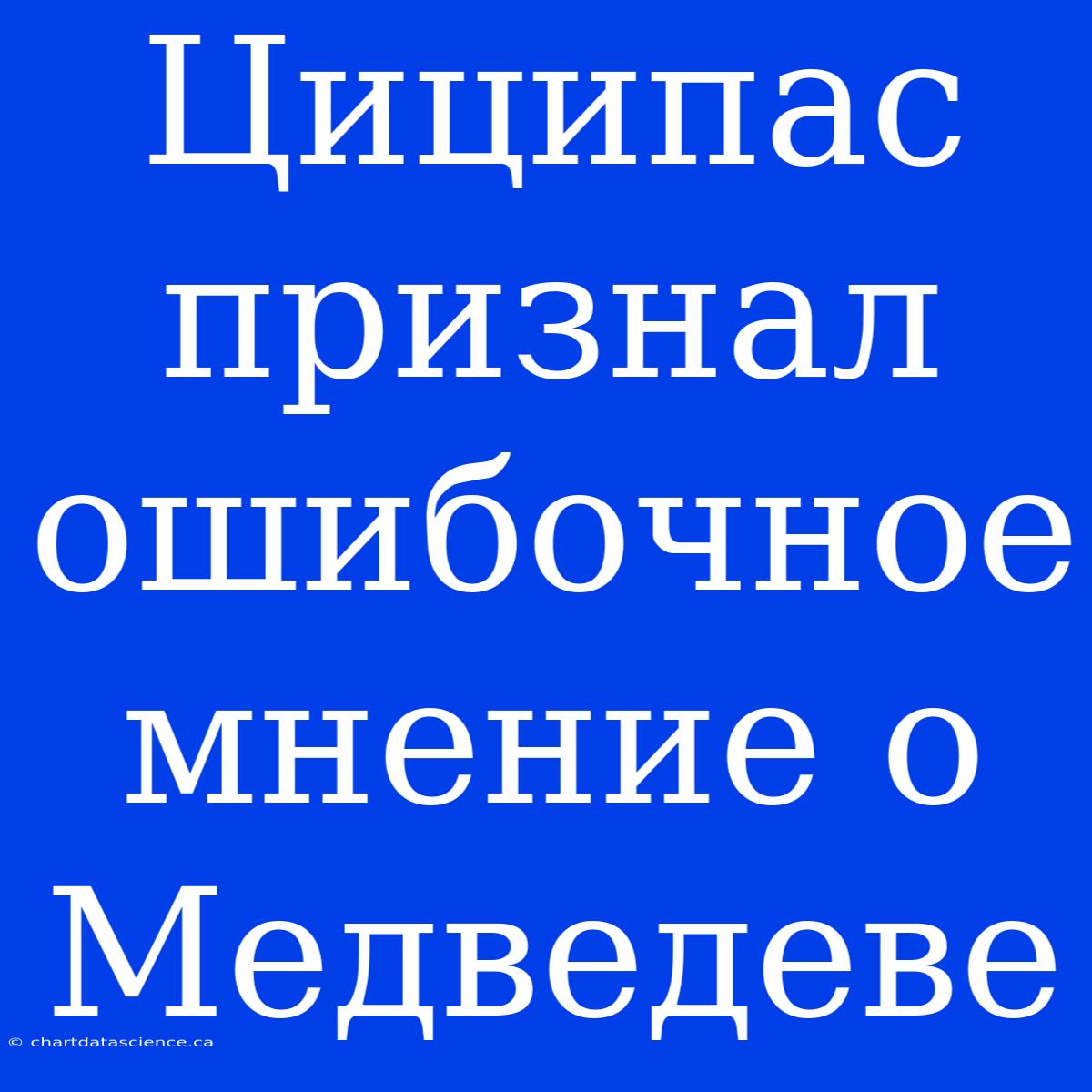 Циципас Признал Ошибочное Мнение О Медведеве