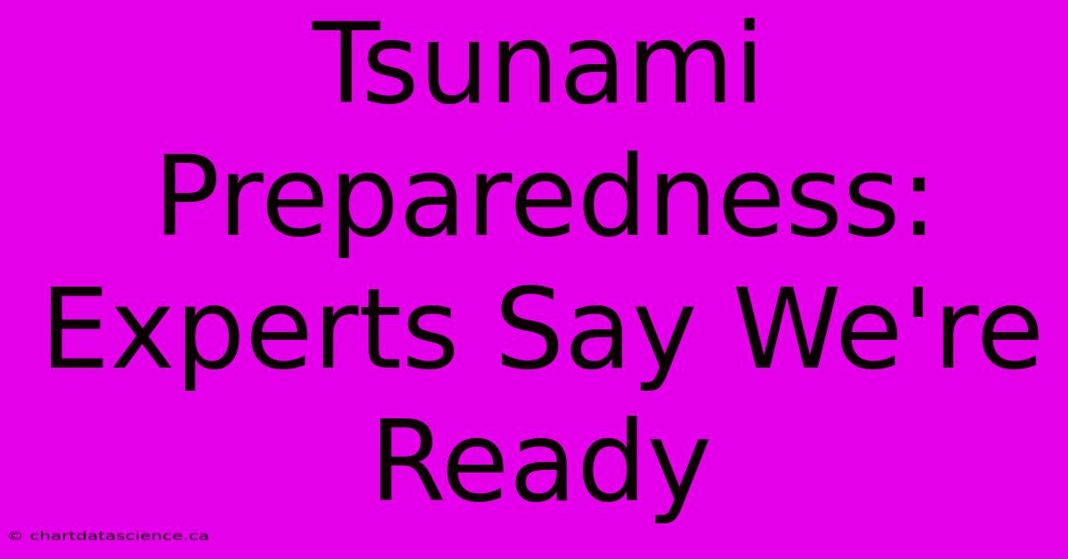 Tsunami Preparedness: Experts Say We're Ready