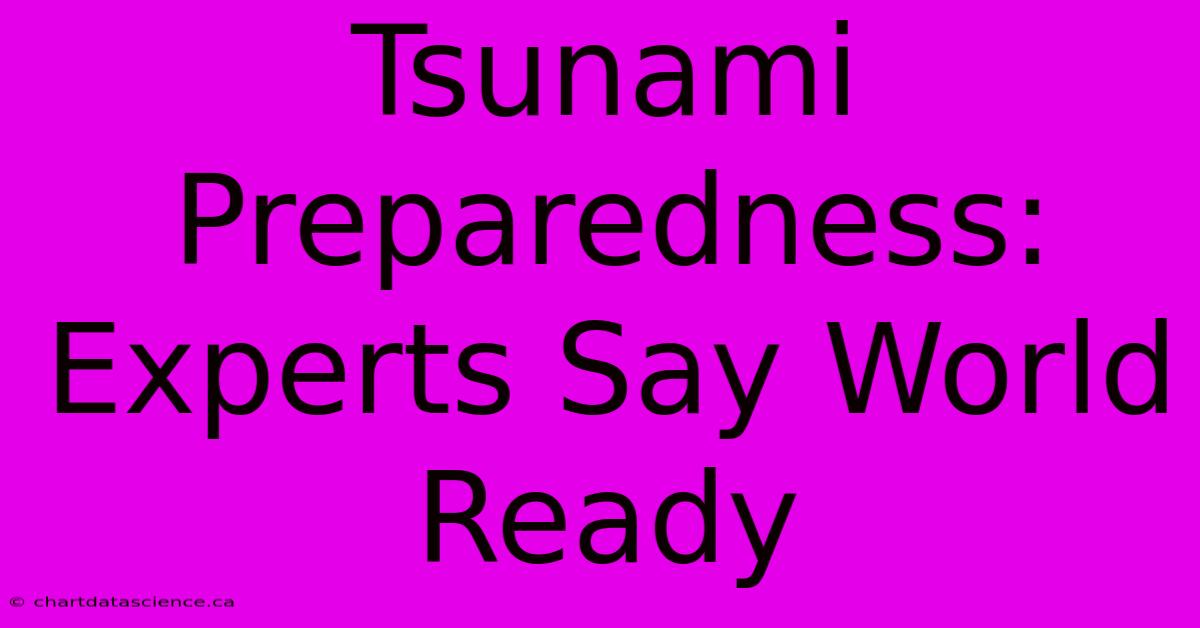 Tsunami Preparedness: Experts Say World Ready