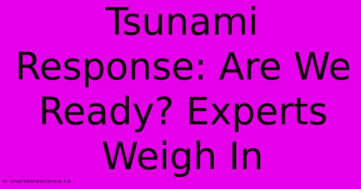 Tsunami Response: Are We Ready? Experts Weigh In